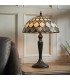 2 Light Small Table Lamp Dark Bronze, Tiffany Glass, E14 - 2