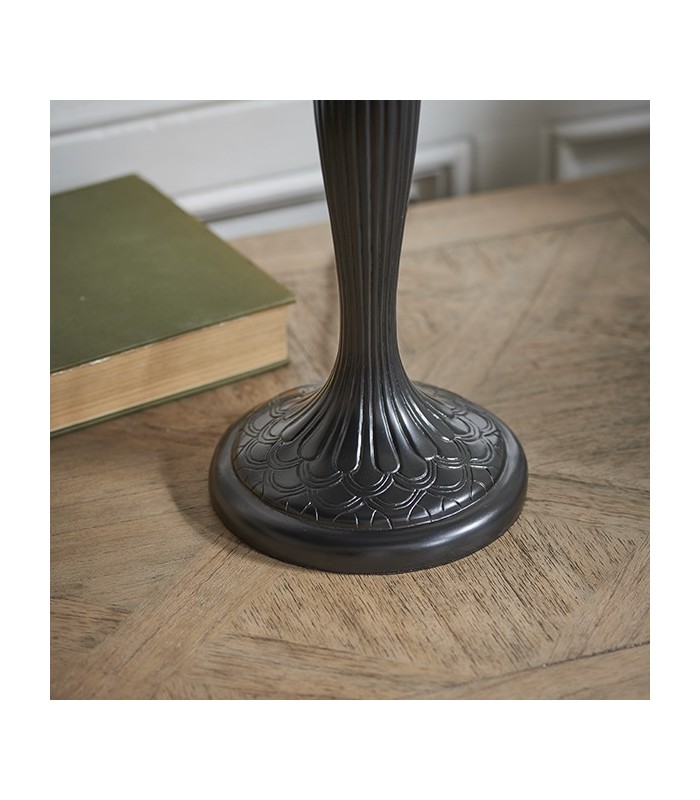 2 Light Small Table Lamp Dark Bronze, Tiffany Glass, E14 - 4