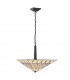2 Light Large Inverted Ceiling Pendant Dark Bronze, Tiffany glass, E27 - 2