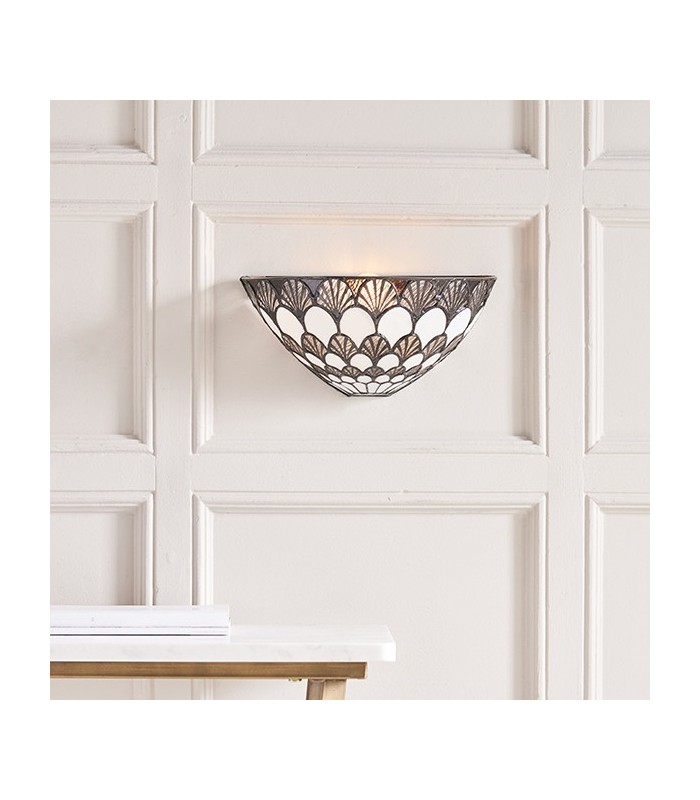 1 Light Indoor Wall Uplighter Tiffany Style Glass, E14 - 2