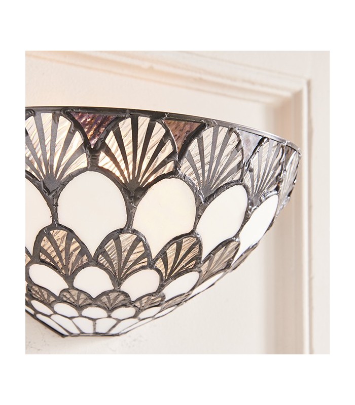 1 Light Indoor Wall Uplighter Tiffany Style Glass, E14 - 4