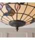 2 Light Medium Ceiling Flush Light Tiffany Style Glass, E27 - 4