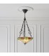 3 Light Large Inverted Ceiling Pendant Dark Bronze, Tiffany glass, E27 - 2