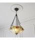 3 Light Large Inverted Ceiling Pendant Dark Bronze, Tiffany glass, E27 - 3