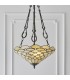 3 Light Medium Inverted Ceiling Pendant Bronze, Tiffany glass, E27 - 3