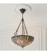 3 Light Large Inverted Ceiling Pendant Dark Bronze, Tiffany glass, E27 - 3