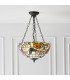 3 Light Medium Ceiling Pendant Bronze, Tiffany Style Glass, E27 - 2