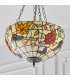 3 Light Medium Ceiling Pendant Bronze, Tiffany Style Glass, E27 - 4