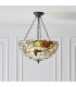 3 Light Large Ceiling Pendant Bronze, Tiffany Style Glass, E27 - 2