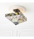 2 Light Medium Semi Flush Ceiling Light Bronze, Tiffany Glass, E27 - 3