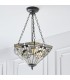 3 Light Medium Inverted Ceiling Pendant Bronze, Tiffany glass, E27 - 3