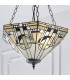 3 Light Medium Inverted Ceiling Pendant Bronze, Tiffany glass, E27 - 4