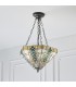 3 Light Medium Inverted Ceiling Pendant Bronze, Tiffany glass, E27 - 3