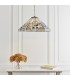 3 Light Large Ceiling Pendant Tiffany glass, chrome effect plate, E27 - 2