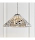 3 Light Large Ceiling Pendant Tiffany glass, chrome effect plate, E27 - 3