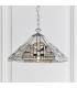 1 Light Medium Ceiling Pendant Tiffany glass, chrome effect plate, E27 - 3
