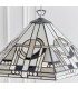 1 Light Medium Ceiling Pendant Tiffany glass, chrome effect plate, E27 - 4