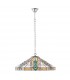 3 Light Large Ceiling Pendant Tiffany glass, chrome effect plate, E27 - 2
