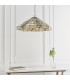 3 Light Large Ceiling Pendant Tiffany glass, chrome effect plate, E27 - 3