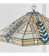 3 Light Large Ceiling Pendant Tiffany glass, chrome effect plate, E27 - 4