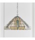 1 Light Medium Ceiling Pendant Tiffany glass, chrome effect plate, E27 - 4