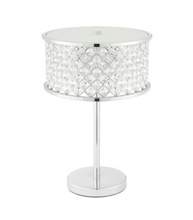 2 Light Table Lamp Chrome, Crystal (K9) Drops, E14 - 2