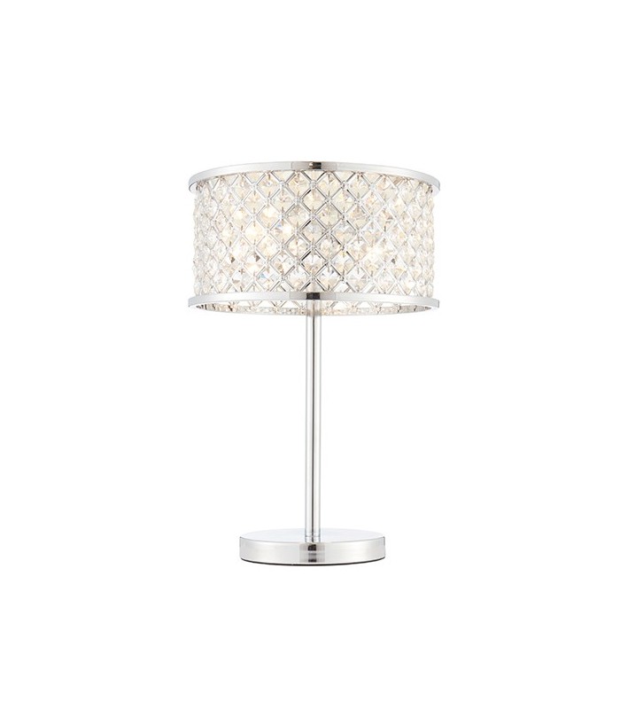 2 Light Table Lamp Chrome, Crystal (K9) Drops, E14 - 3