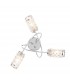 3 Light Bathroom Semi flush Chrome, Glass Detail IP44, G9 - 4
