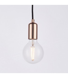 3 Light Cluster Pendant Copper Plate, E27 - 2