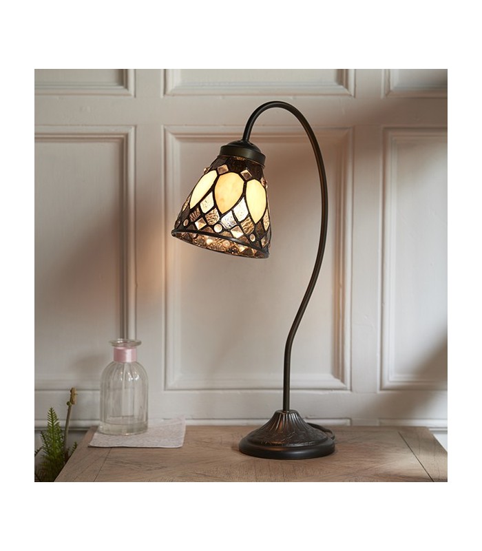 1 Light Complete Table Lamp Dark Bronze Paint, Tiffany, E14 - 2