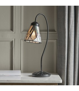 1 Light Table Lamp Dark Bronze Paint, Tiffany, E14 - 2