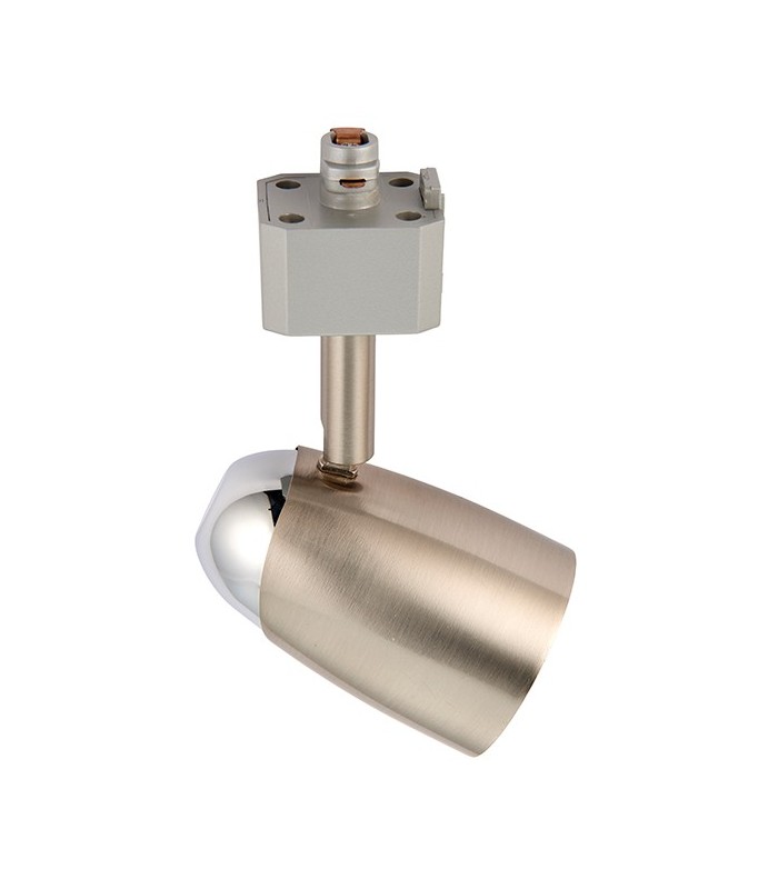 1 Light Track Head Light Only Satin Chrome Effect, Chrome Plate, GU10 - 2