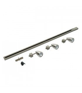 3 Light Track Light Kit Satin Chrome Plate, Satin Chrome Abs Plastic, GU10 - 2