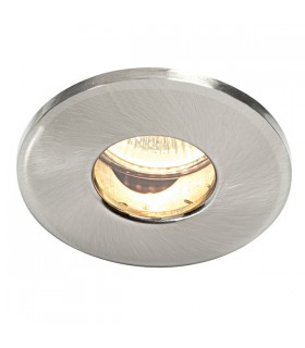 Fire Rated 1 Light Bathroom Recessed Light Satin Nickel Plate, Glass IP65, GU10 - 2