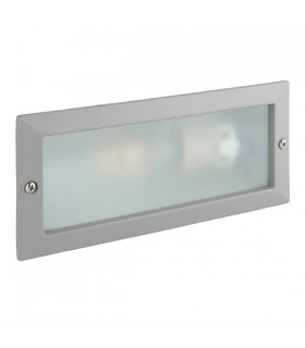 1 Light Outdoor Recessed Light Textured Grey, Frosted Glass IP44, E27 - 2