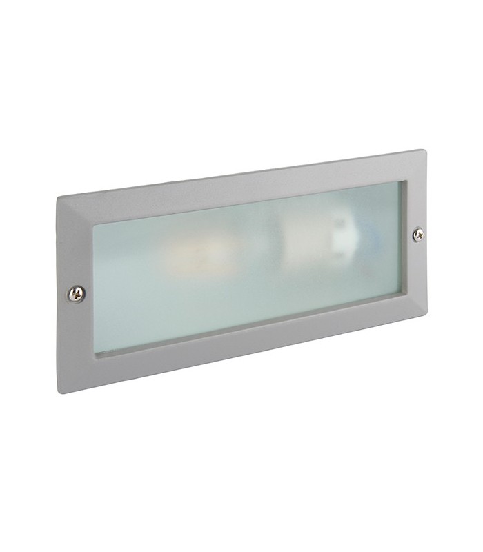 1 Light Outdoor Recessed Light Textured Grey, Frosted Glass IP44, E27 - 2
