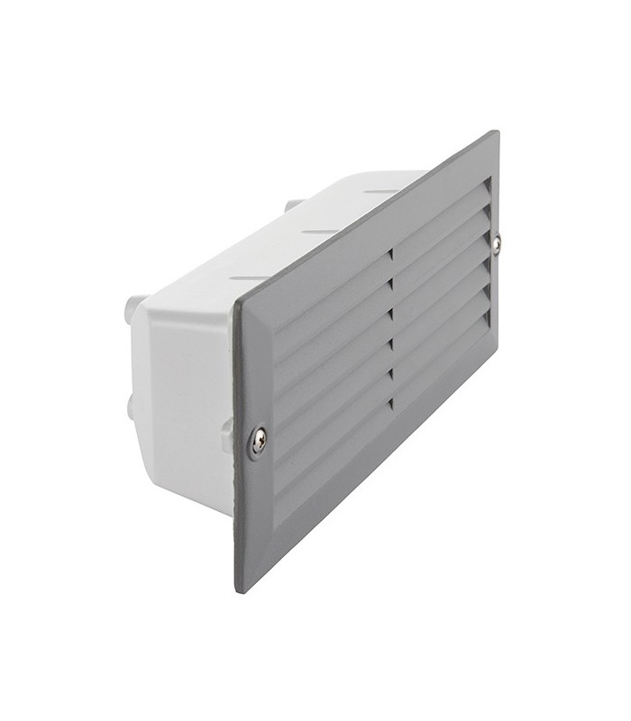 1 Light Outdoor Recessed Light Textured Grey, Frosted Glass IP44, E27 - 3