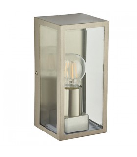 1 Light Outdoor Wall Light Brushed Stainless Steel, Glass IP44, E27 - 2