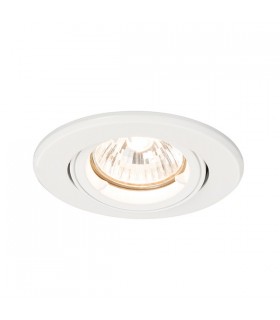 Fire Rated 1 Light Recessed Tilt Downlight Matt White, GU10 - 2