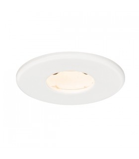 Fire Rated 1 Light Bathroom Recessed Light Matt White, Glass IP65, GU10 - 2