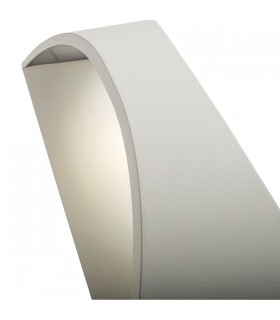 Integrated LED 1 Light Outdoor Up Down Wall Light Textured Matt White, Opal IP65 - 2