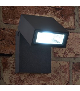 Integrated LED 1 Light Outdoor Wall Light Textured Dark Matt Anthracite, Glass IP44 - 2