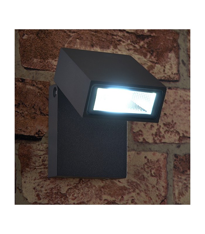 Integrated LED 1 Light Outdoor Wall Light Textured Dark Matt Anthracite, Glass IP44 - 2
