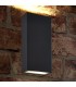 Integrated LED 2 Light Outdoor Up Down Wall Light Textured Dark Matt Anthracite, Glass IP44 - 2