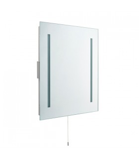 Integrated LED 2 Light Bathroom Shaver Wall Light Mirrored Glass, Matt Silver IP44 - 2
