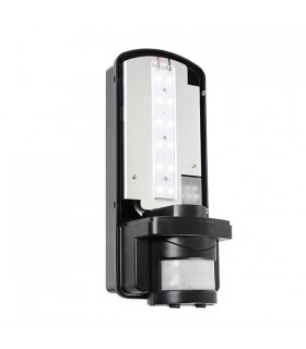 Integrated LED PIR 1 Light Outdoor Wall Light Frosted, Black IP44 - 2