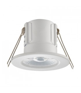 Fire Rated Integrated LED Bathroom Recessed Light Matt White, Acrylic IP65 - 2
