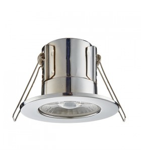 Fire Rated Integrated LED Bathroom Recessed Light Chrome Plate, Acrylic IP65 - 2