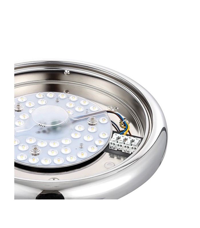 Integrated LED Flush Light Chrome Plate, Opal Polypropylene - 4