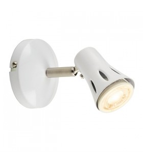 1 Light Spotlight Gloss White, Satin Chrome Plate, GU10 - 2